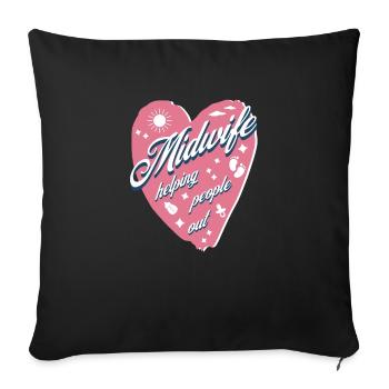 Great Midwives Heart Obstetrician Gift - Sofa pillowcase 17,3'' x 17,3'' (45 x 45 cm) - black - Front