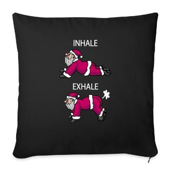 Santa Claus Fart Stretching Sport Weihnachten - Sofakissenbezug 45 x 45 cm - Schwarz - Vorne