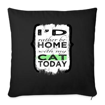 present idea persian cool cat humor aww avogato - Sofa pillowcase 17,3'' x 17,3'' (45 x 45 cm) - black - Front