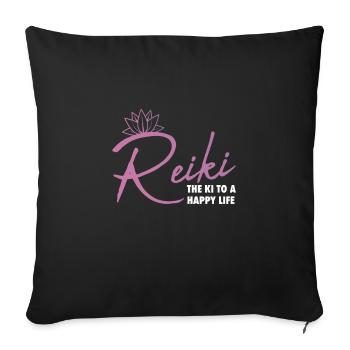 Maître Reiki Chakra Spirituel Holistique - Housse de coussin décorative 45 x 45 cm - noir - Devant