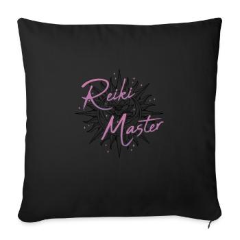 Maître Reiki Chakra Spirituel Holistique - Housse de coussin décorative 45 x 45 cm - noir - Devant