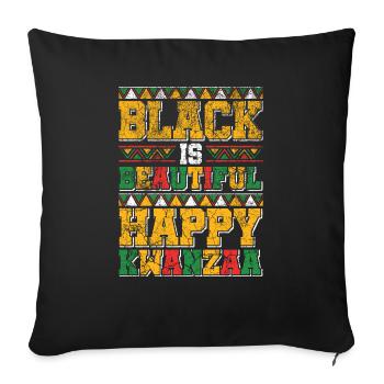 Black is beautiful cheerful Kwanzaa Imani faith - Sofa pillowcase 17,3'' x 17,3'' (45 x 45 cm) - black - Front