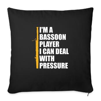 Bassoon -Spieler Bassoonist Marschband - Sofakissenbezug 45 x 45 cm - Schwarz - Vorne