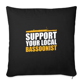 Bassoon -Spieler Bassoonist Marschband - Sofakissenbezug 45 x 45 cm - Schwarz - Vorne