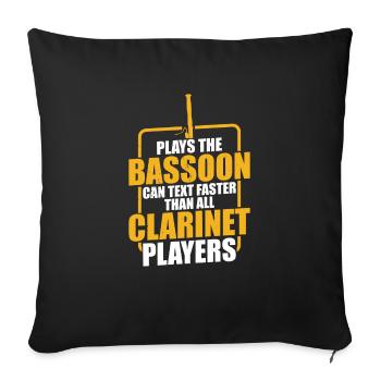 Bassoon player Bassoonist marching band - Sofa pillowcase 17,3'' x 17,3'' (45 x 45 cm) - black - Front