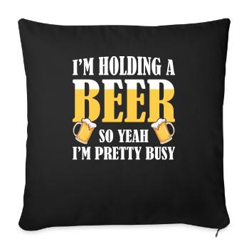 Funny Beer Saying Beer Drinker - Sofa pillowcase 17,3'' x 17,3'' (45 x 45 cm) - black - Front