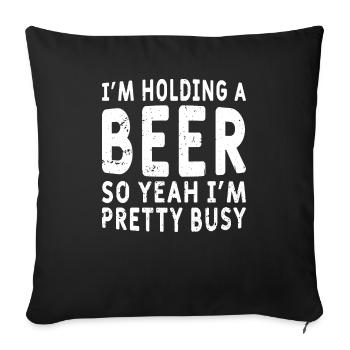 Funny Beer Saying Beer Drinker - Sofa pillowcase 17,3'' x 17,3'' (45 x 45 cm) - black - Front