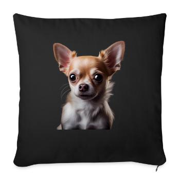 Niedlicher Chihuahua - Geschenkidee für - Sofakissenbezug 45 x 45 cm - Schwarz - Vorne