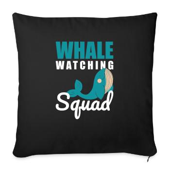 Whale Watching Humpback Blue Whale Cetacean - Sofa pillowcase 17,3'' x 17,3'' (45 x 45 cm) - black - Front
