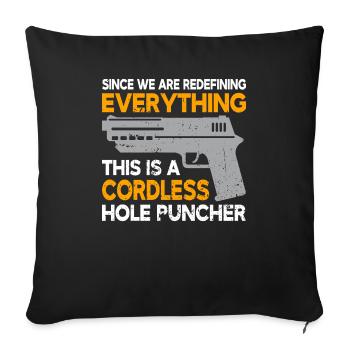 pistolet policier propriétaire d’arme soldat Bundeswehr - Housse de coussin décorative 45 x 45 cm - noir - Devant