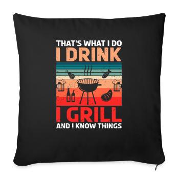 Grill Grill Summer Barbecue Beer Dicton - Housse de coussin décorative 45 x 45 cm - noir - Devant