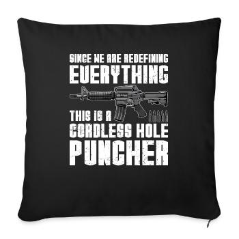 pistolet policier propriétaire d’arme soldat Bundeswehr - Housse de coussin décorative 45 x 45 cm - noir - Devant