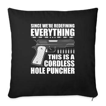 pistolet policier propriétaire d’arme soldat Bundeswehr - Housse de coussin décorative 45 x 45 cm - noir - Devant