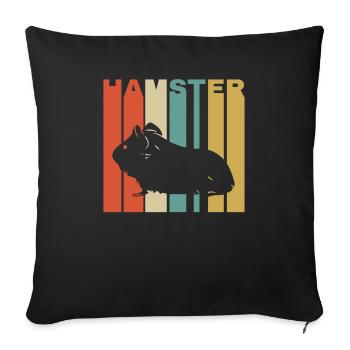 Hamster Fluffy Small Rodent Cage Cage - Sofa pillowcase 17,3'' x 17,3'' (45 x 45 cm) - black - Front
