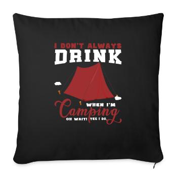 Camping Camper Outdoor Sommer Design - Sofakissenbezug 45 x 45 cm - Schwarz - Vorne