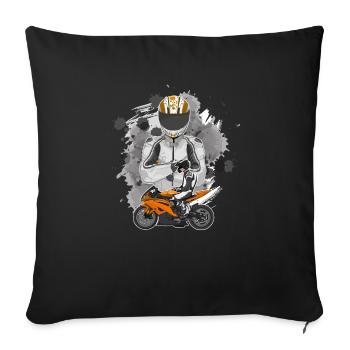 Motorcycle Lifestyle / Motorcycle / Motorcycle biker - Sofa pillowcase 17,3'' x 17,3'' (45 x 45 cm) - black - Front
