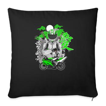 Moto Lifestyle / Moto / Moto motard - Housse de coussin décorative 45 x 45 cm - noir - Devant