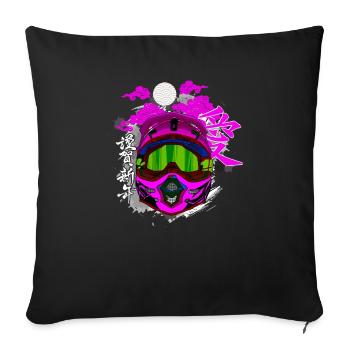 Motocross / Enduro / Freestyle mx / Dirtbike retro - Sofa pillowcase 17,3'' x 17,3'' (45 x 45 cm) - black - Front
