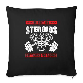 Bodybuilder Kraftsport Fitness Motiv - Sofakissenbezug 45 x 45 cm - Schwarz - Vorne