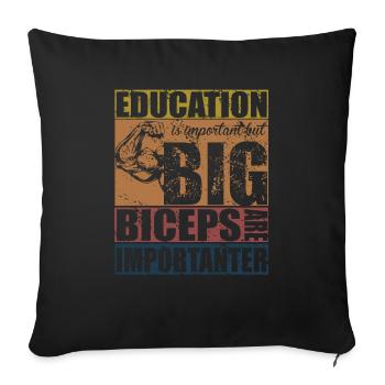 Bodybuilder Kraftsport Fitness Motiv - Sofakissenbezug 45 x 45 cm - Schwarz - Vorne