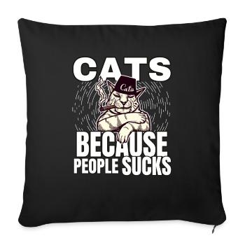 Cat Cat Cat Shirt Cat Gift Idea Kitten - Housse de coussin décorative 45 x 45 cm - noir - Devant