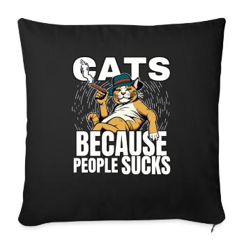 Cat Cat Cat Shirt Cat Gift Idea Kitten - Housse de coussin décorative 45 x 45 cm - noir - Devant