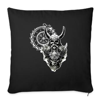 Vikings Rune nordique Vikings Valhalla Vikings - Housse de coussin décorative 45 x 45 cm - noir - Devant