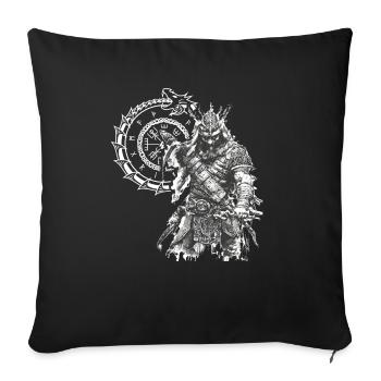 Vikings Rune nordique Vikings Valhalla Vikings - Housse de coussin décorative 45 x 45 cm - noir - Devant