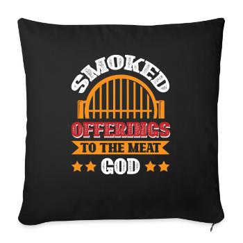 Offrandes fumées au dieu de la viande - Housse de coussin décorative 45 x 45 cm - noir - Devant
