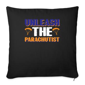 Libérez le parachutiste - Housse de coussin décorative 45 x 45 cm - noir - Devant