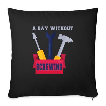 Tuning Spruch für Motorsport / Auto Fans - Sofakissenbezug 45 x 45 cm - Schwarz - Vorne