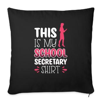 Voici ma chemise de secrétaire d’école - Housse de coussin décorative 45 x 45 cm - noir - Devant