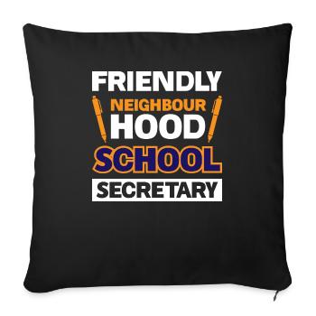 Secrétaire de l'école du quartier amical - Housse de coussin décorative 45 x 45 cm - noir - Devant