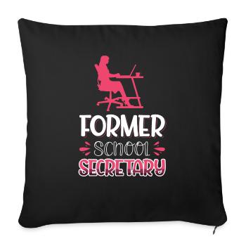 Ancienne secrétaire d’école - Housse de coussin décorative 45 x 45 cm - noir - Devant