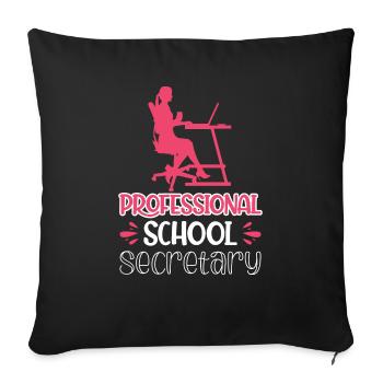 Secrétaire professionnelle de l’école - Housse de coussin décorative 45 x 45 cm - noir - Devant