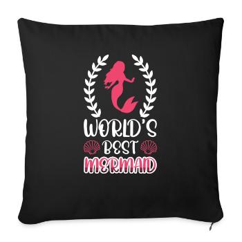 La meilleure sirène du monde - Housse de coussin décorative 45 x 45 cm - noir - Devant