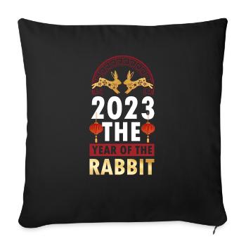 2023 The year of the rabbit Chinese Zodiac - Sofa pillowcase 17,3'' x 17,3'' (45 x 45 cm) - black - Front