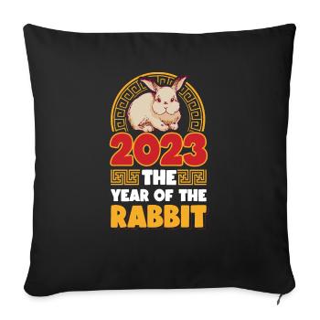 2023 The year of the rabbit Chinese Zodiac - Sofa pillowcase 17,3'' x 17,3'' (45 x 45 cm) - black - Front