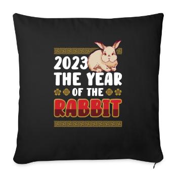 2023 The year of the rabbit Chinese Zodiac - Sofa pillowcase 17,3'' x 17,3'' (45 x 45 cm) - black - Front