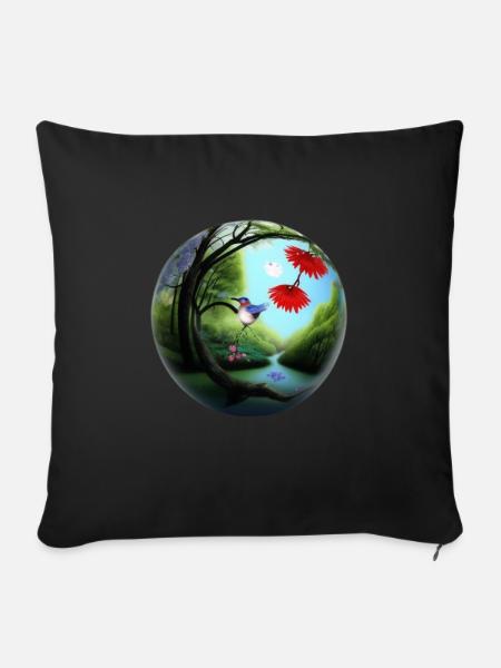Spherische Kugel - Sofakissenbezug 45 x 45 cm - Schwarz