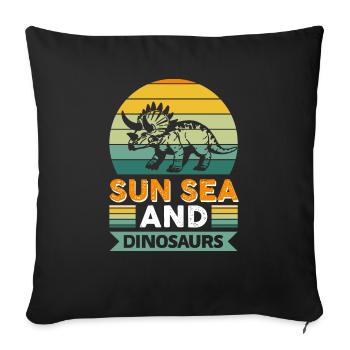 Sun, Sea and Dinosaurs - Sofa pillowcase 17,3'' x 17,3'' (45 x 45 cm) - black - Front