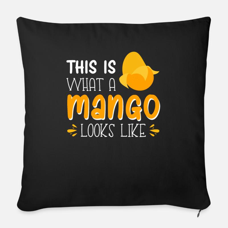Voici à quoi ressemble une mangue - Housse de coussin décorative 45 x 45 cm - noir