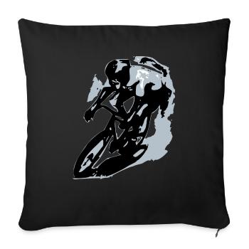 The cyclist - Sofa pillowcase 17,3'' x 17,3'' (45 x 45 cm) - black - Front