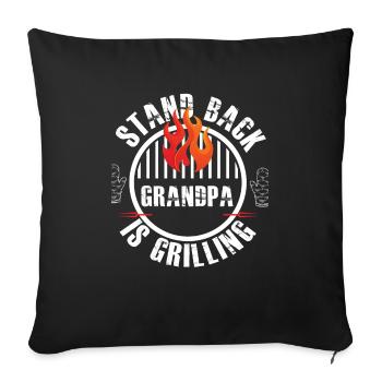 Lustiger Grill-Spruch I Grillen Motiv - Sofakissenbezug 45 x 45 cm - Schwarz - Vorne