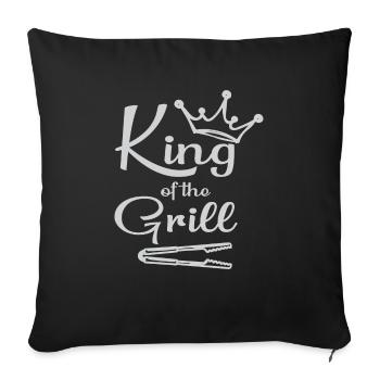 Lustiger Grill-Spruch I Grillen Motiv - Sofakissenbezug 45 x 45 cm - Schwarz - Vorne