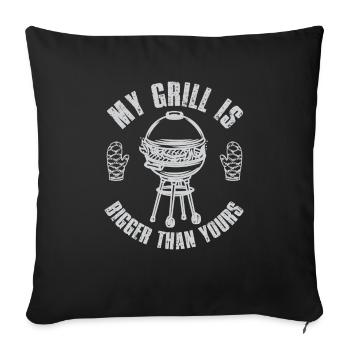 Lustiger Grill-Spruch I Grillen Motiv - Sofakissenbezug 45 x 45 cm - Schwarz - Vorne