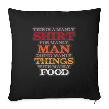 Lustiger Grill-Spruch I Grillen Motiv - Sofakissenbezug 45 x 45 cm - Schwarz - Vorne