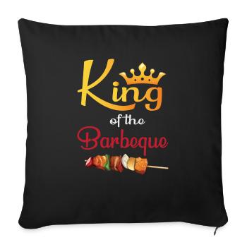 Lustiger Grill-Spruch I Grillen Motiv - Sofakissenbezug 45 x 45 cm - Schwarz - Vorne