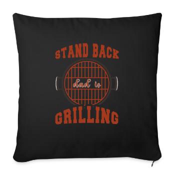 Lustiger Grill-Spruch I Grillen Motiv - Sofakissenbezug 45 x 45 cm - Schwarz - Vorne