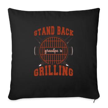 Lustiger Grill-Spruch I Grillen Motiv - Sofakissenbezug 45 x 45 cm - Schwarz - Vorne